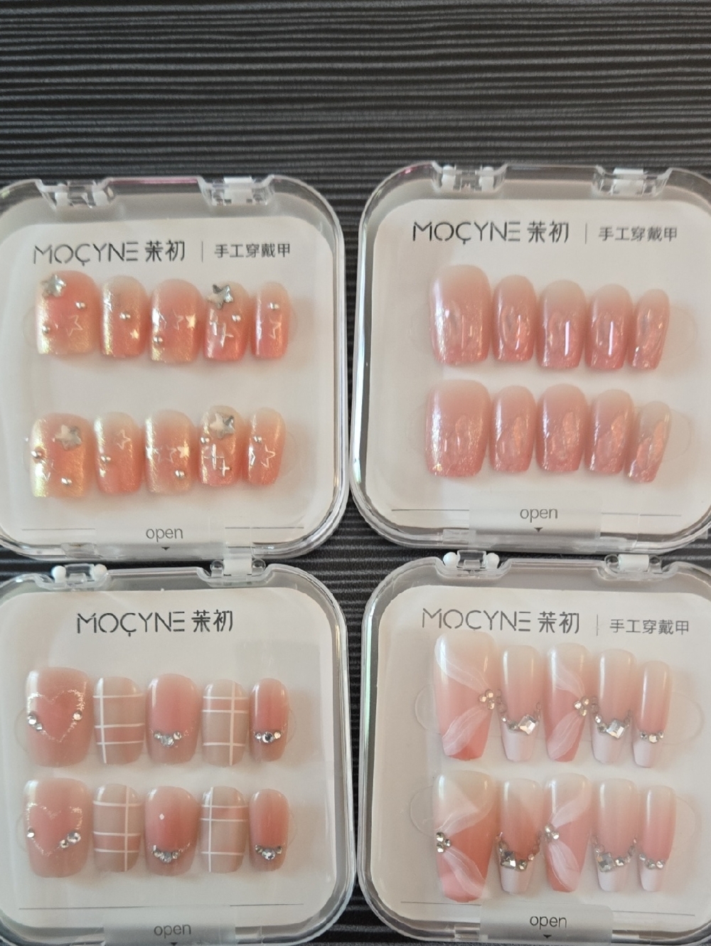 MOCYNE Pink Glitter & Accent Press-On Nail Set Of 4 #2